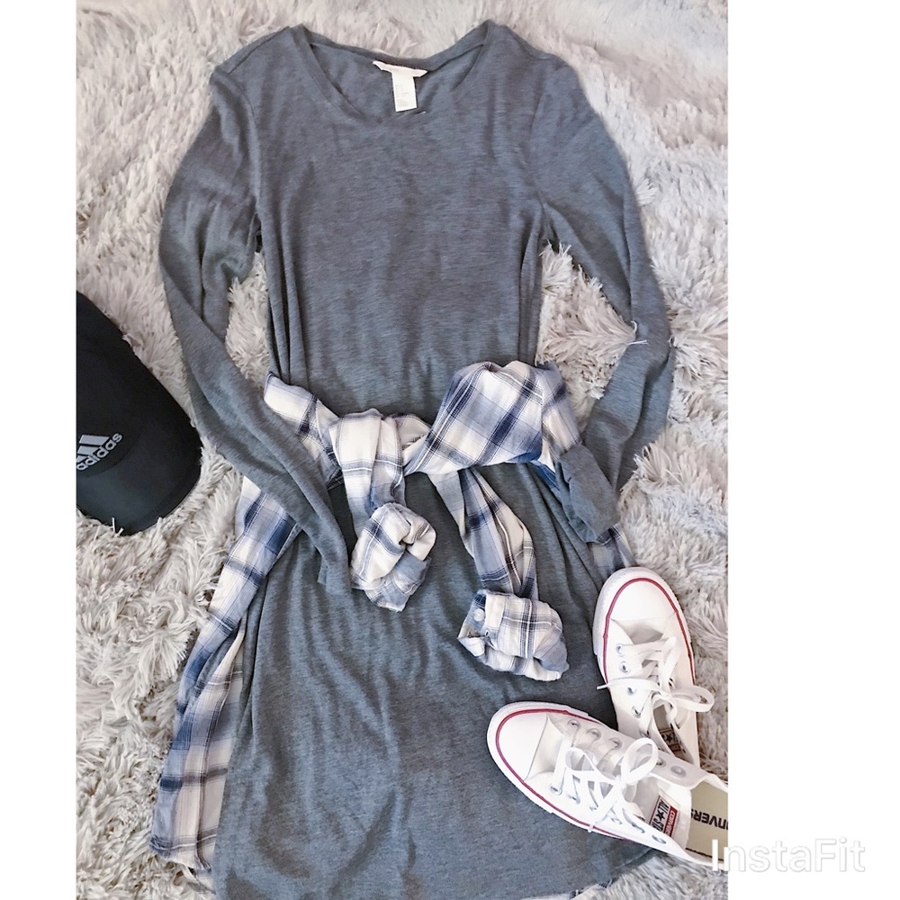 H&M Gray Knit Swing Dress